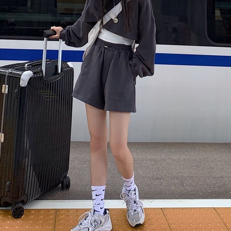 Grey Croptop with Shorts